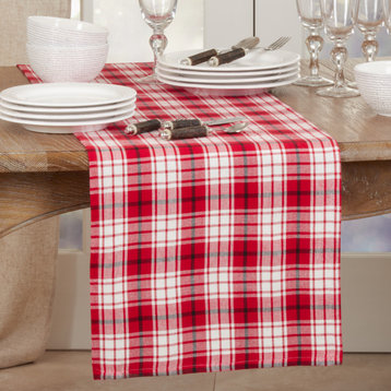 Small Paid Design Table Runner, Red
