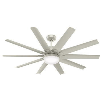 Hunter Overton 60" Outdoor Ceiling Fan w/LED Light 50719 - Matte Nickel