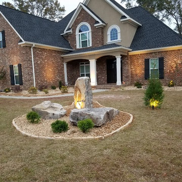 Stone boulders with edging