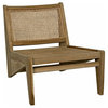 Noir Udine Relaxed Occasional Chair, Teak With Caning, 25" W