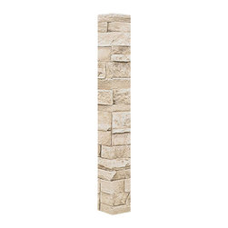 136-CT2-DURANGO VENEER STACKED STONE OUTSIDE CORNER - 48"H X 3 &frac12;" W X 1 &frac12;"D - Wall Panels