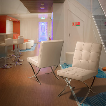 Modern Dining Space Ft. White Leather Dining Chair, Set of 2