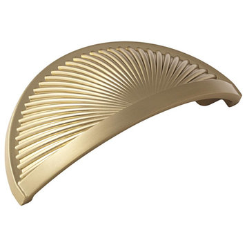 Sea Grass 3" 76 mm Center-to-Center Golden Champagne Cabinet Cup Pull