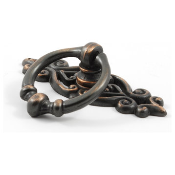Ring Pull With Backplate, Venetian Bronze