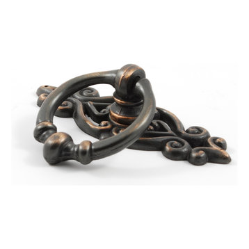 Ring Pull With Backplate, Venetian Bronze