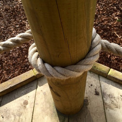 Garden Playhouse balustrade rope work - Garden Playhouses