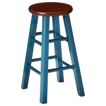 Winsome Wood Ivy 24" Bar Stool Walnut/Turqouise Collection, Pack of 2