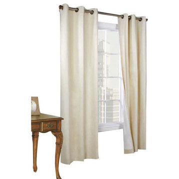 Thermalogic Weather Cotton Fabric Grommet Top Window Panel Pair Natural