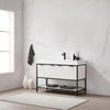 Marcilla Bath Vanity, Stone Sink Top, White, 48", No Mirror