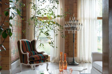 Living room photo in Moscow
