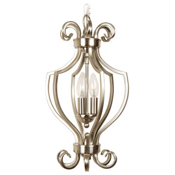 Cecilia 3 Light Cage Foyer In Brushed Polished Nickel (7110BNK3)
