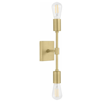 Berbella 2-Light Bathroom Wall Sconce, Satin Brass
