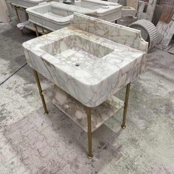 Calacatta Gold Marble Sink – Custom Luxury Stone Design