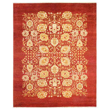 Eclectic, One-of-a-Kind Hand-Knotted Area Rug, Red, 8'2"x10'0"