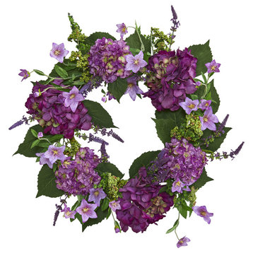 24" Hydrangea Artificial Wreath