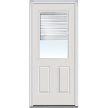 Severe Weather 1/2 Lite Internal Blinds Fiberglass Door, RH Outswing, 33.5"x81"