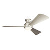 54" Sola Fan LED, Brushed Nickel/Silver Blade