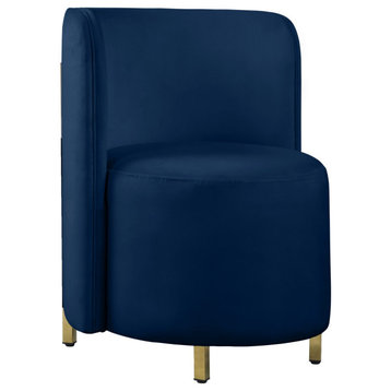 Rotunda Velvet Upholstered Accent Chair, Navy