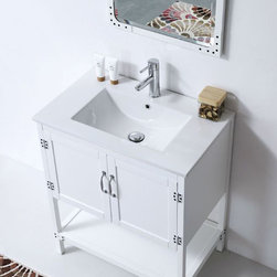 Abel 30 inch Matte White Finish Bathroom Vanity - Bathroom Vanities And Sink Consoles