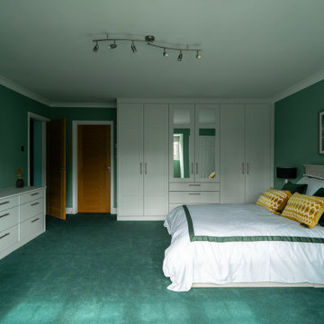 White & Green Bedroom in Buckinghamshire