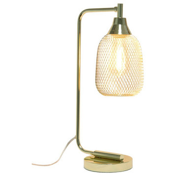 Lalia Home Metal Mesh Desk Lamp in Gold