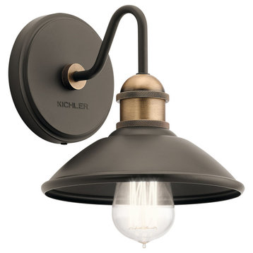 Clyde 1 Light Wall Sconce, Olde Bronze