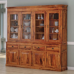 Cariboo Contemporary Rustic Solid Rosewood Large Dining China Hutch - China Cabinets And Hutches