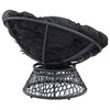 Papasan Chair with Black cushion and Black Resin Wicker Frame