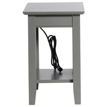 Nantucket Chair Side Table With Charger Atlantic Gray