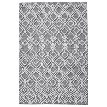 Uttermost 73070-8 Sieano 8' x 10' Rectangle Wool Trellis Area Rug - Gray /