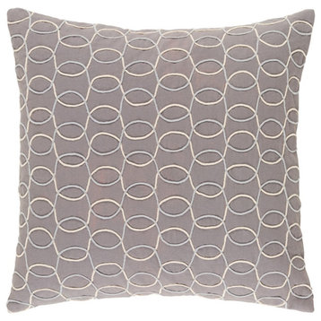 Solid Bold II by B. Berk for Surya Pillow Cover, Gray/Cream, 20x20