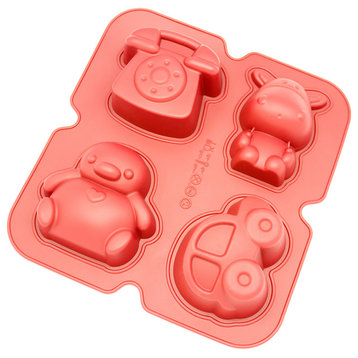 Freshware 4-Cavity Silicone Kids' Toys Mold