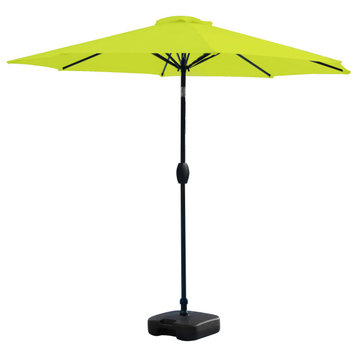 WestinTrends 9Ft Outdoor Patio Table Umbrella with Plastic Fillable Base, Lime Green