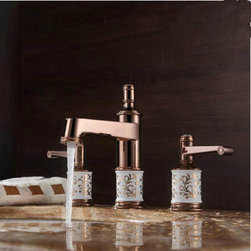 Antique Brass Rose Gold Two Handles Classical Bathroom Sink Faucet TA091RG - Bathroom Sink Faucets