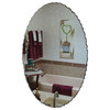 Back Chipped Frameless Oval Mirror, 24" X 36"
