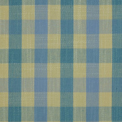 Paroo Cotton Blend Small Check Curtains & Drapes Upholstery Fabric in Capri Colo - Upholstery Fabric