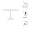 Modern White Tulip 60" Round Wood Top Dining Table