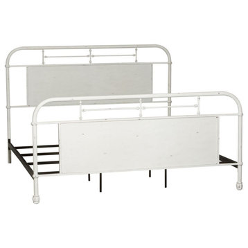 Liberty Furniture Vintage Series Queen Metal Bed , Antique White
