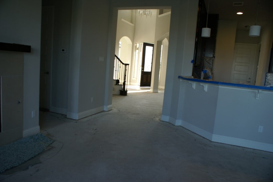 Glass tile, Engineered wood and stacked stone