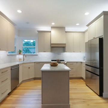 Transitional Kitchen Remodel Done With New Cabinets and Quartzite Countertop