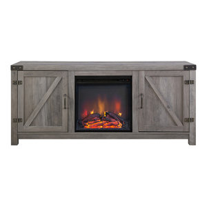 Barn Door Gray Farm House Cabinet Farmhouse Entertainment