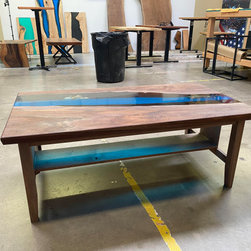Walnut Epoxy River Table - Coffee Tables