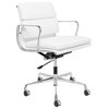 SOHO Premier Soft Pad Management Chair, Italian Leather, White, Mid Back