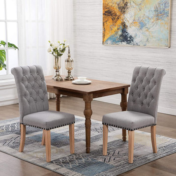 Fabric Tufted Dining Chairs Upholstered Kitchen and Dining Room Chairs