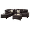 Pistoia 3 Pieces Sectional Sofa with Ottoman Upholstered in Bonded Leather