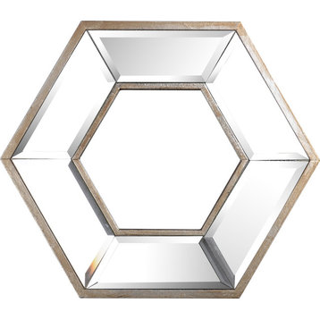 A&B Home Decorative Hexagon Wall Mirror 14" x12"