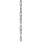 RCH Supply Co - Chain #33B, Brass Un-Welded Links, Polished Nickel - Decorative brass chain that can accentuate any space. Perfect for hanging lighting fixtures and other decor, making curtain ties and pulls, or any other interior and/or exterior decorating projects. All chains are made out of Solid Brass, available in a wide array of finishes that do not tarnish.  Purchase chain by the foot.
