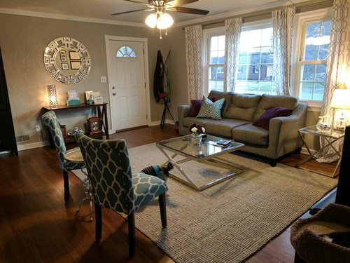 Living Room With Front Door Entry