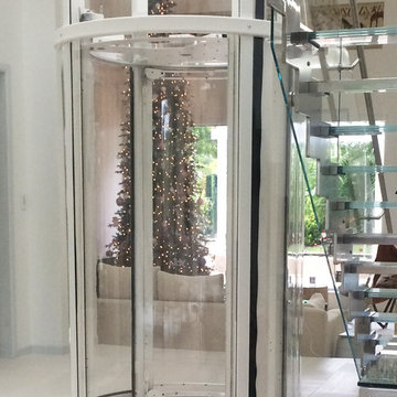 Glass Elevator in Staircase