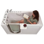 Ella's Bubbles - Ella Ultimate 30"x60" Acrylic Triple Massage Walk-In-Bathtub,Fast Fill Faucet - Ella Acrylic Walk-in Tubs are vacuum formed from a solid, long-lasting acrylic sheet. Size: 29.75 in. x 59.5 in. x 38 in. . Under the acrylic shell facade is a rust proof, stainless steel frame reinforced with multiple fiberglass mesh and gelcoat layers to ensure the durability of the tub's structure.